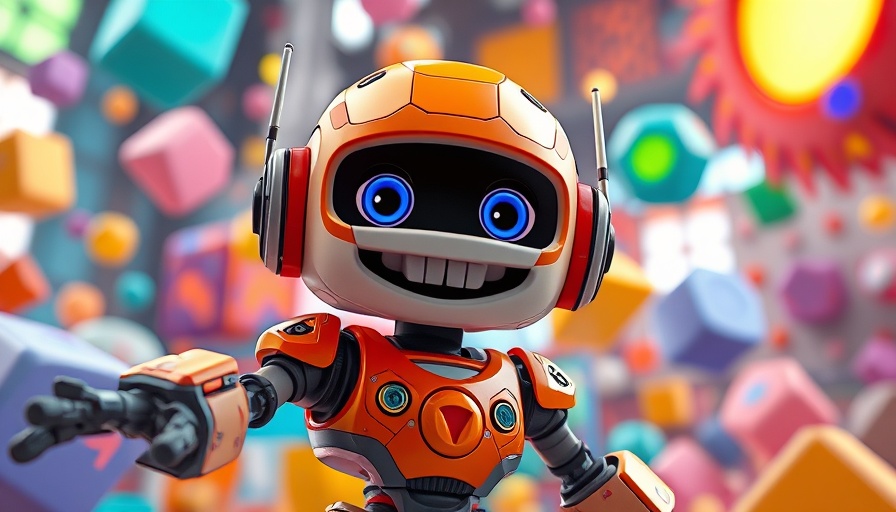 Unreal Engine in Gaming: Colorful robotic character in abstract setting.