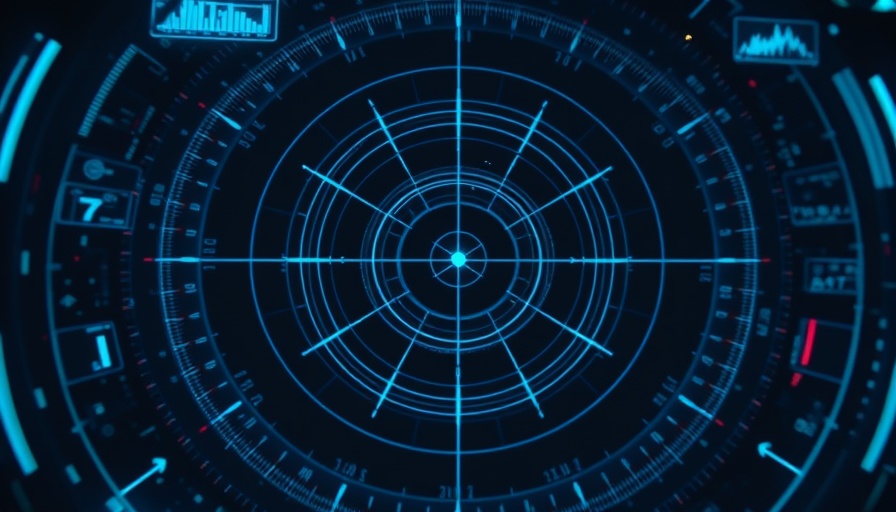 Futuristic radar screen with glowing blue interface for African startups.