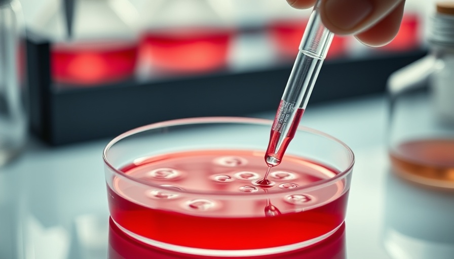 Close-up of a virus experiment in a petri dish with red medium, effective alternative to antibiotics