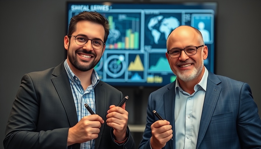 AI policy and governance for Africa: two men with digital screen background.