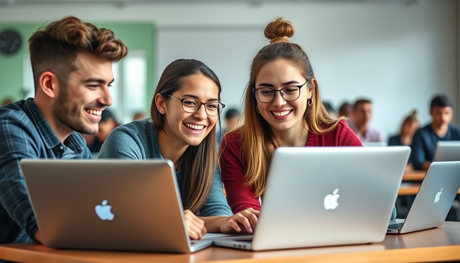 Students engaged in learning on laptops, scale dual enrollment.