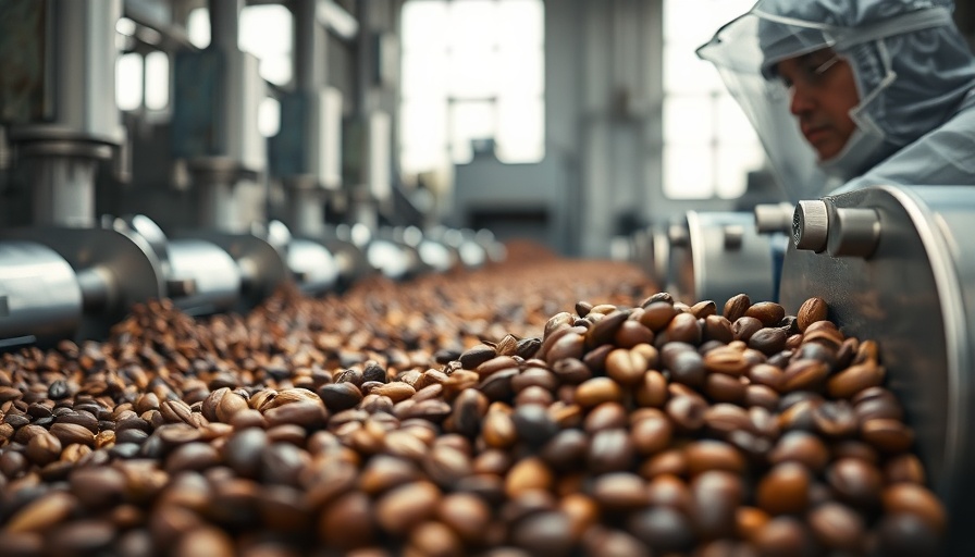 Côte d'Ivoire farmer income scheme cocoa processing industrial scene.