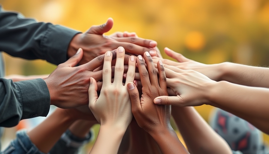 Diverse hands joined in unity, symbolizing Building Citizens Through Education.