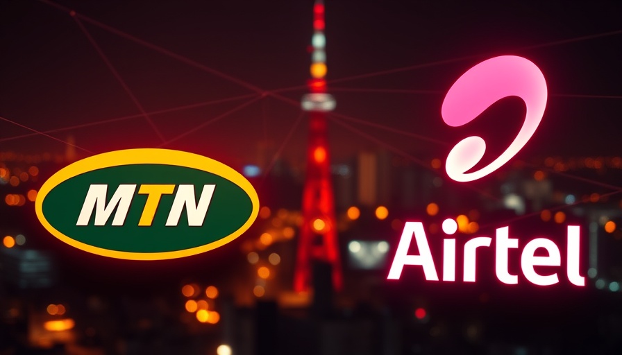 Telecom logos with network tower, tariff hike Nigeria telecom ARPU increase.