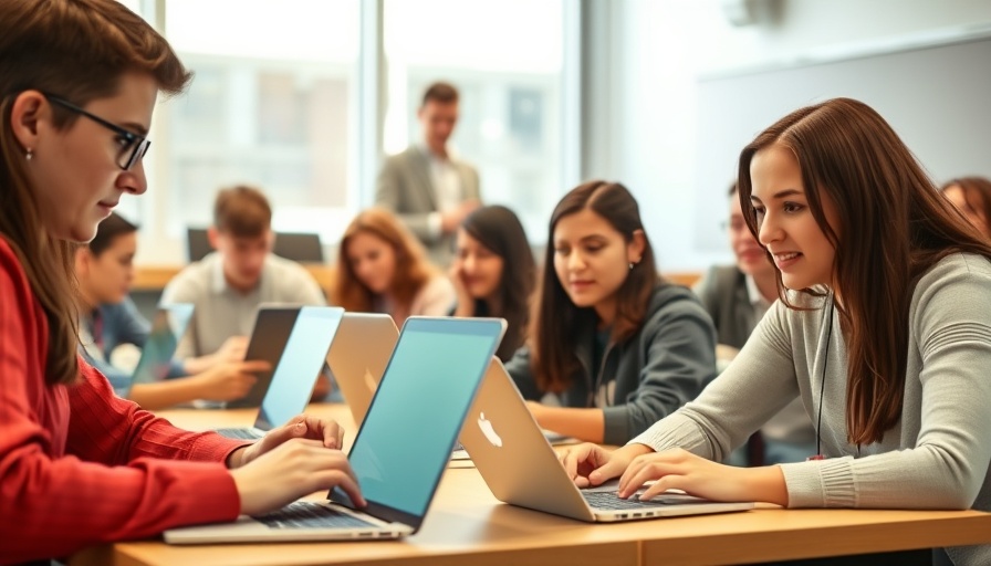 Ethical AI in Education: Students using laptops in classroom