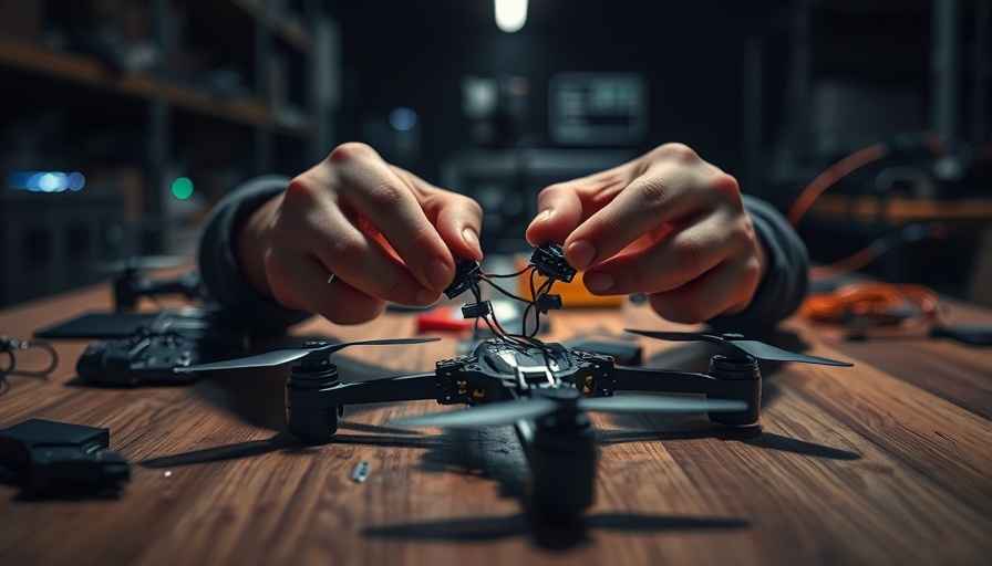 Technician assembling drones in a robotics lab, highlighting AI and robotics research lab Nigeria.