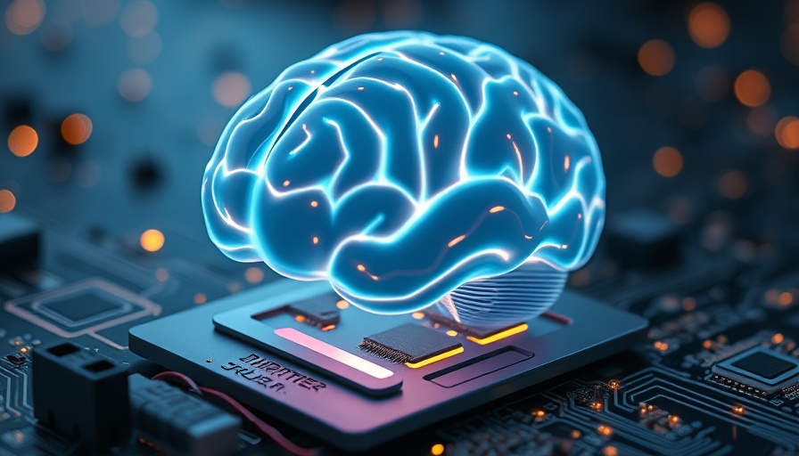 3D holographic brain on circuit board; AI hallucinations in e-commerce concept