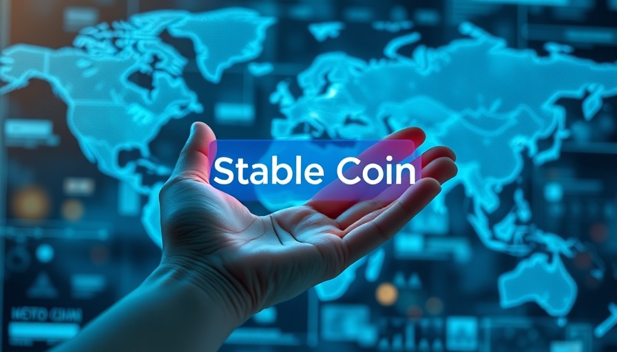 Futuristic display of stablecoin adoption, digital concept.