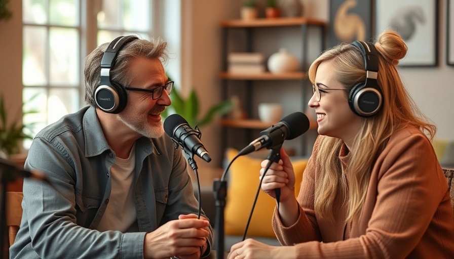 Podcast discussion on humor in emotional resilience with two engaged speakers.