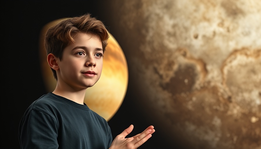 Person discussing Pluto characteristics with detailed Pluto images.