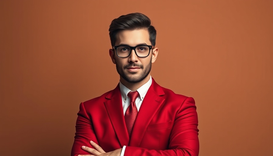 Confident man in red suit, representing PiggyVest Kids digital economy.