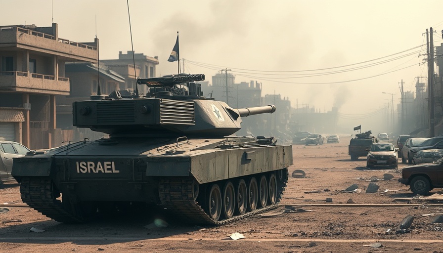 Israeli military tank amid debris highlighting tensions in Syria-Israel ties.