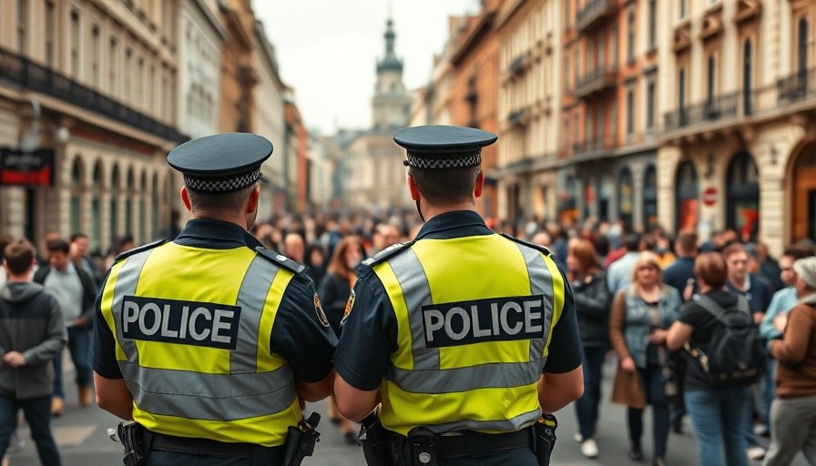 Notting Hill Carnival security with police presence in the street.