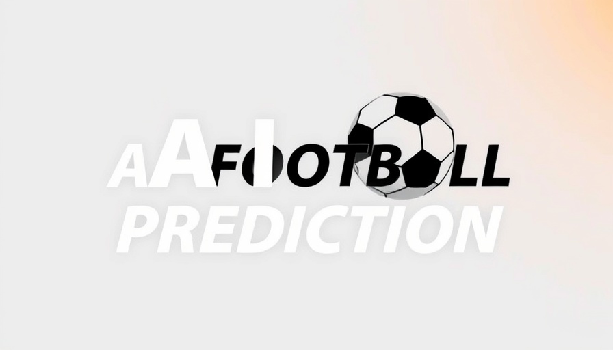 AI football prediction digital graphic in black and orange.