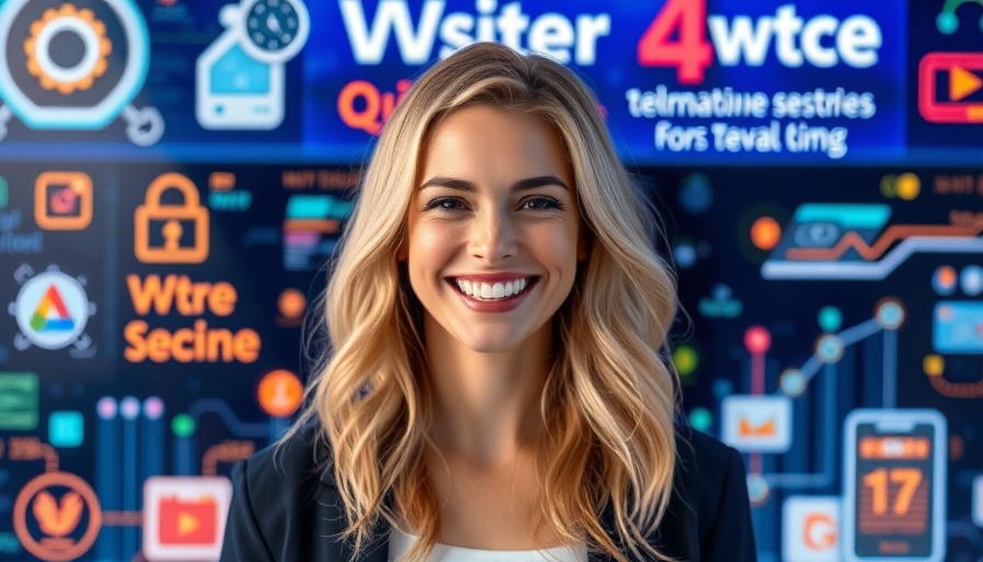 Smiling woman with digital background discussing AI policy and governance for Africa.