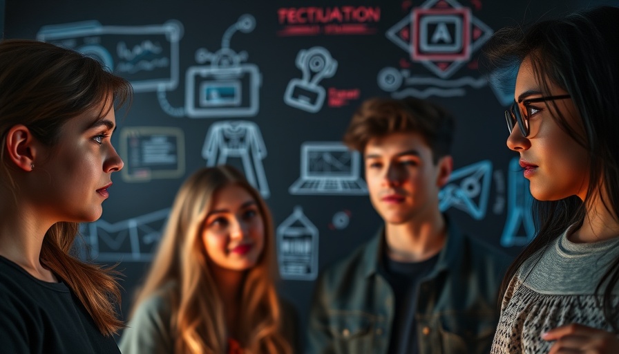 Young individuals discussing data integration and AI.