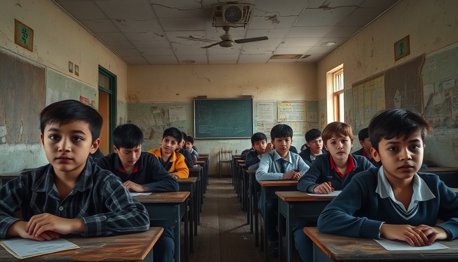 Delta School Infrastructure Issues: Students in dilapidated classroom.