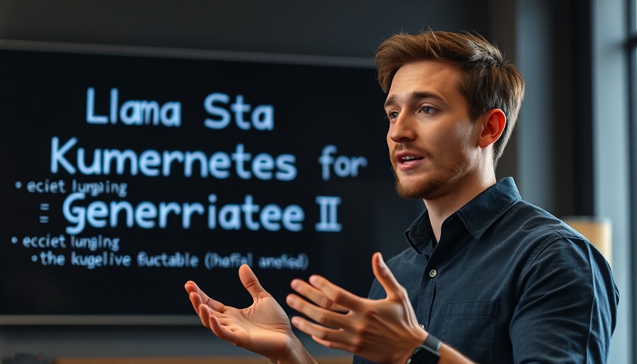 Llama Stack for Generative AI presentation with a speaker.