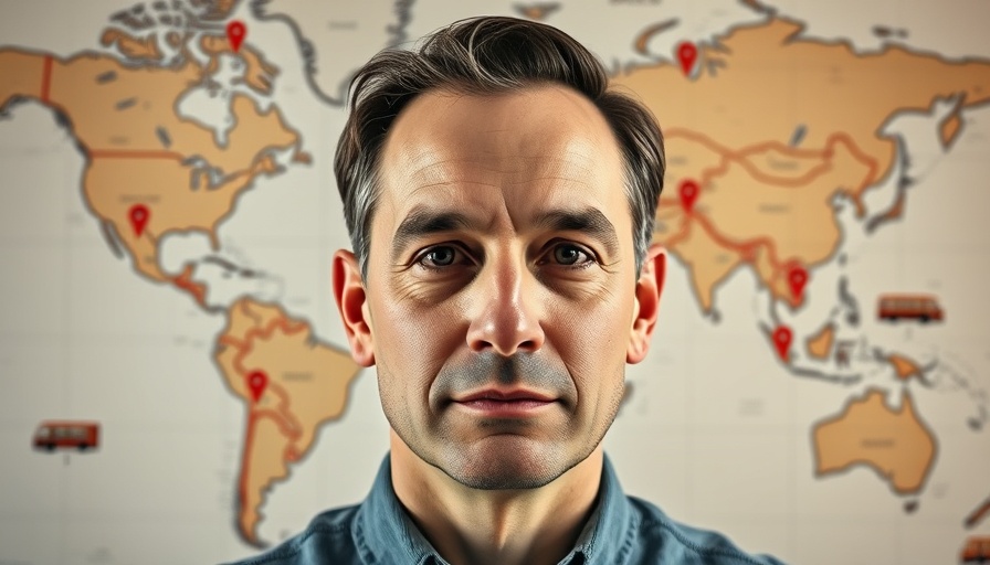 Collage portrait in front of world map for Oluwaleke Fakorede bike accident story.