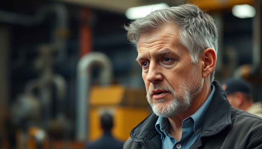 Middle-aged man in blue shirt discussing toxic chemicals in the jewelry industry.