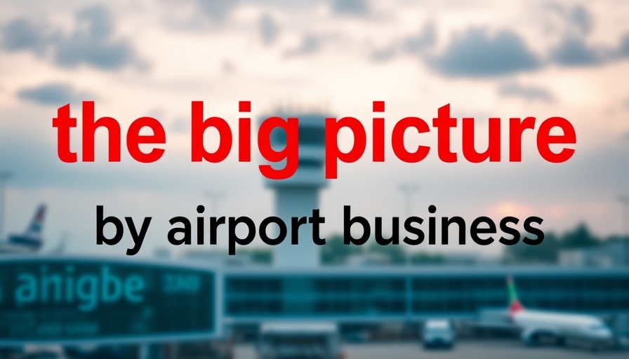 Blurry airport setting with text for next-gen ground support equipment.