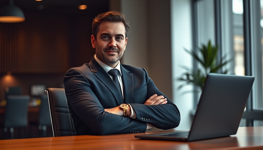 Confident man at desk representing AI startups in Africa.