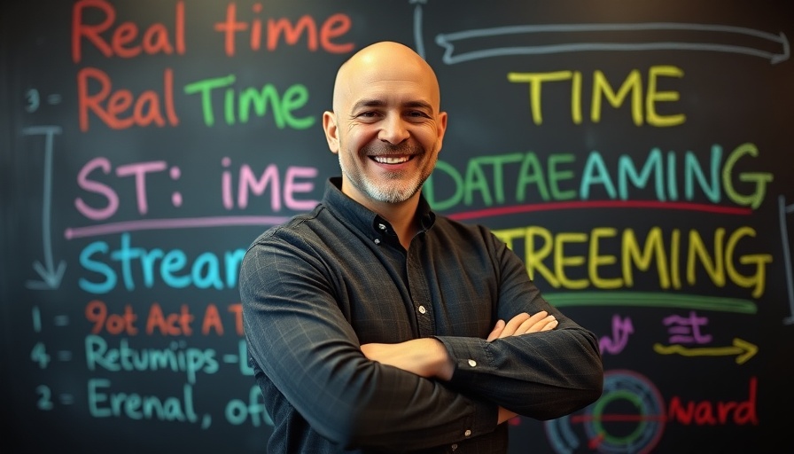 Real-Time Data Streaming expert presenting on a blackboard.