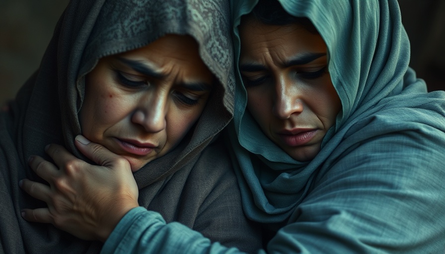 Emotional scene of women in Gaza, reflecting suffering in war.