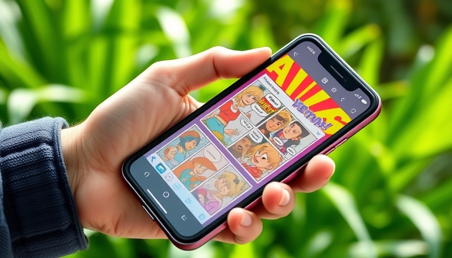AI Africa film makers and developers showcasing a webcomic app on smartphone.
