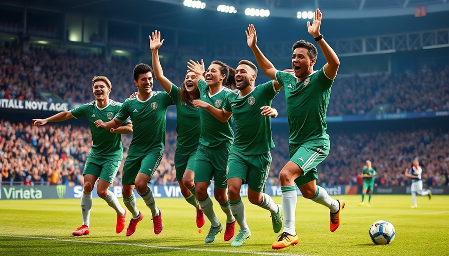 2026 FIFA World Cup Qualifier: Soccer team celebrating in green jerseys.