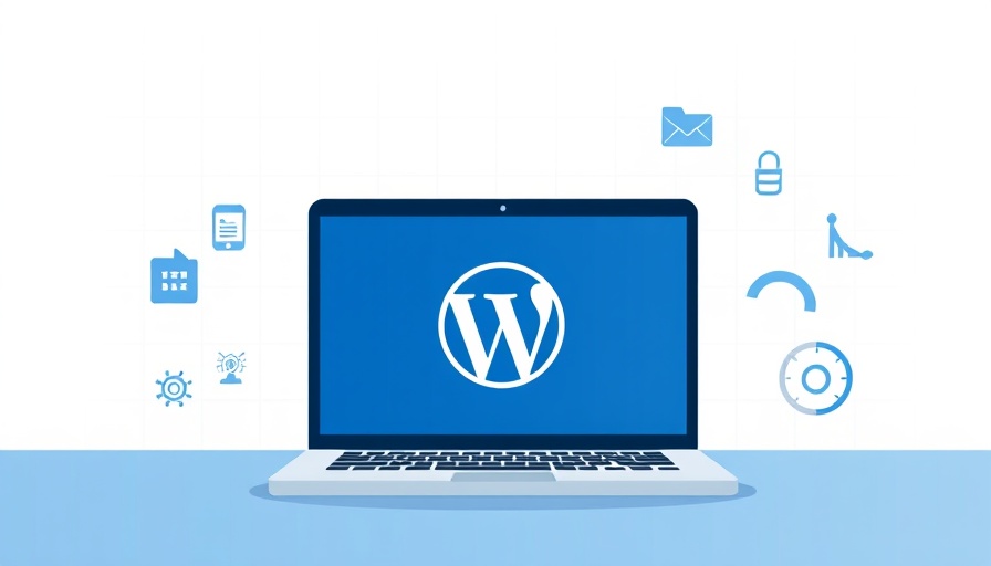Minimalistic illustration of a laptop with WordPress logo for fixing slow site.