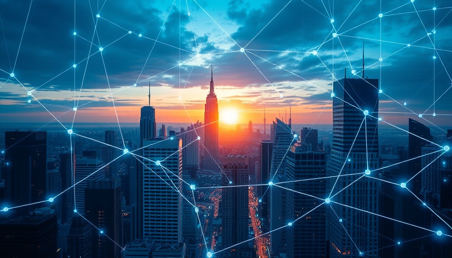 Futuristic cityscape illustrating cybersecurity in e-commerce networks.