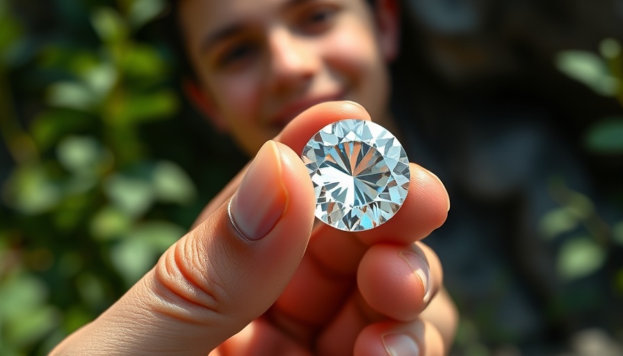 A hand holding a raw diamond, symbolizing Angola's stake in De Beers.
