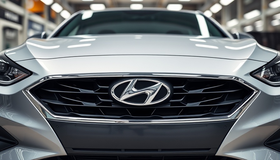 Hyundai factory logo close-up, relating to US raid news.