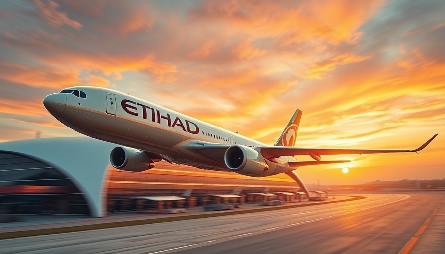 Etihad Cargo plane takes off, showcasing revenue growth.