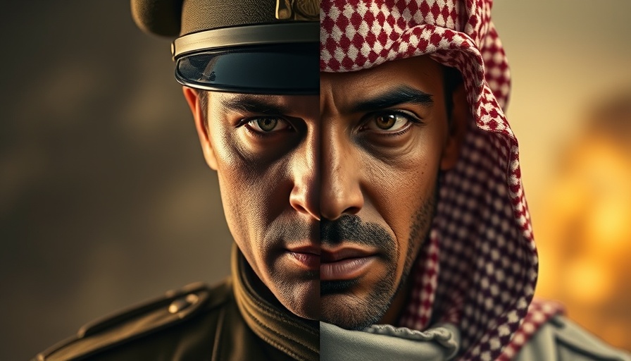 Split image of soldier and keffiyeh-wearing person, Israel Gaza conflict.