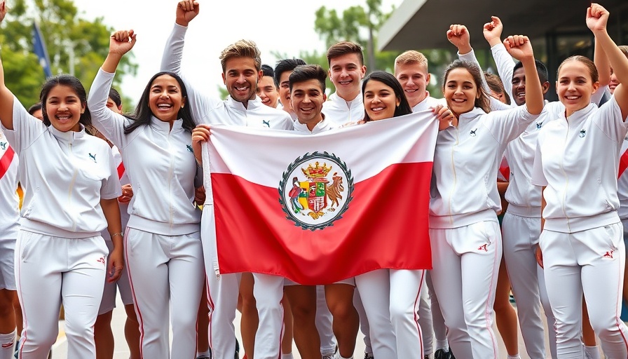 Nigerian Youth Sports athletes celebrating victory outdoors in white tracksuits.
