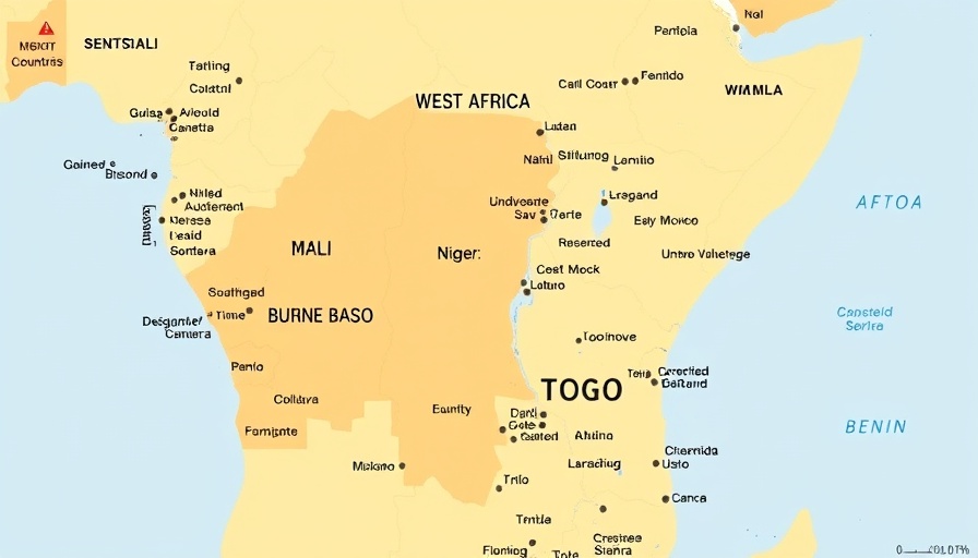 Map of WAEMU countries highlighting regional interoperability