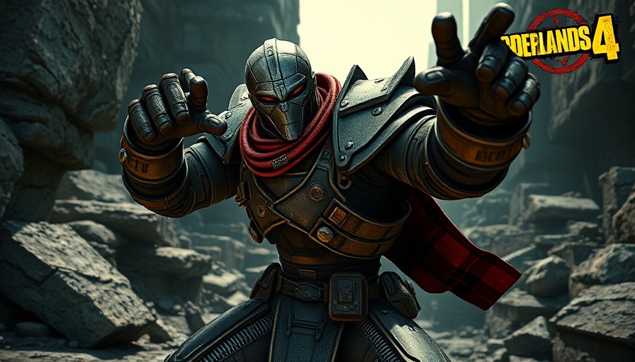 Borderlands 4 character in Unreal Engine environment with dynamic action pose.