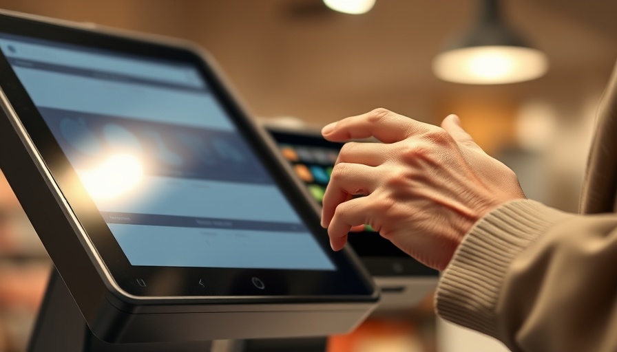 Close-up of hands using a point-of-sale terminal in Nigeria