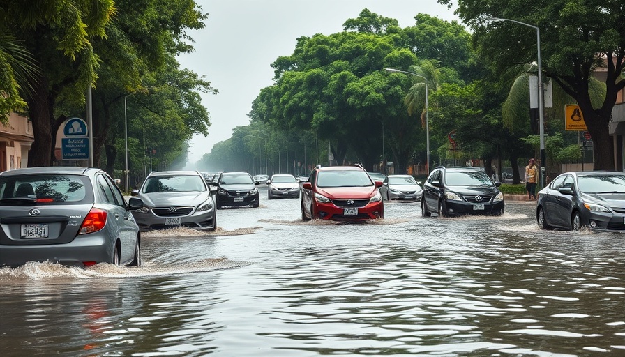 Lagos street flood with cars navigating, Africa national news politics.