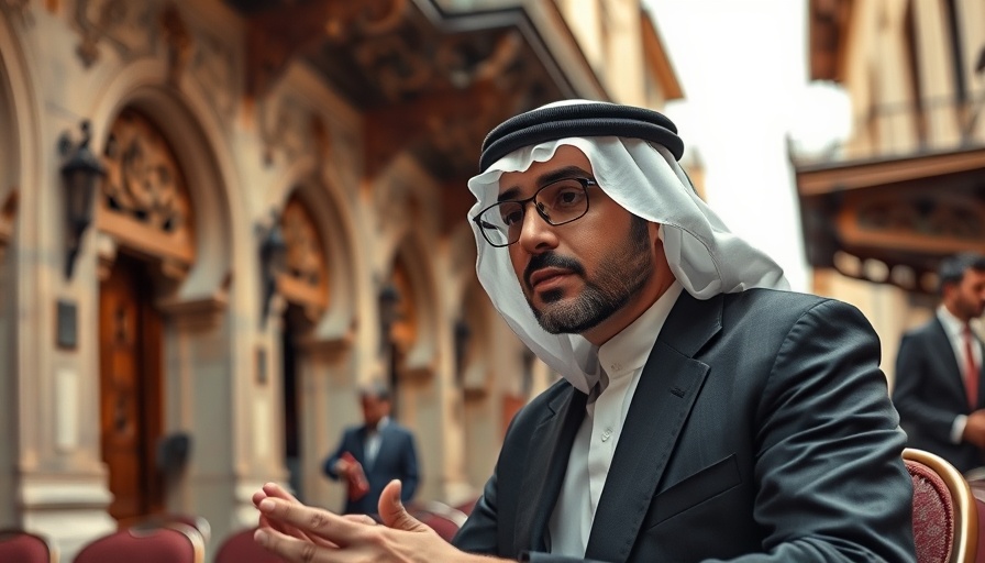 Middle-Eastern official discussing Qatar attack fallout in an interview setting.