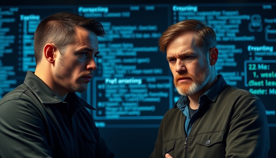 Role of Ethical Hacking: two men discussing in a digital studio.