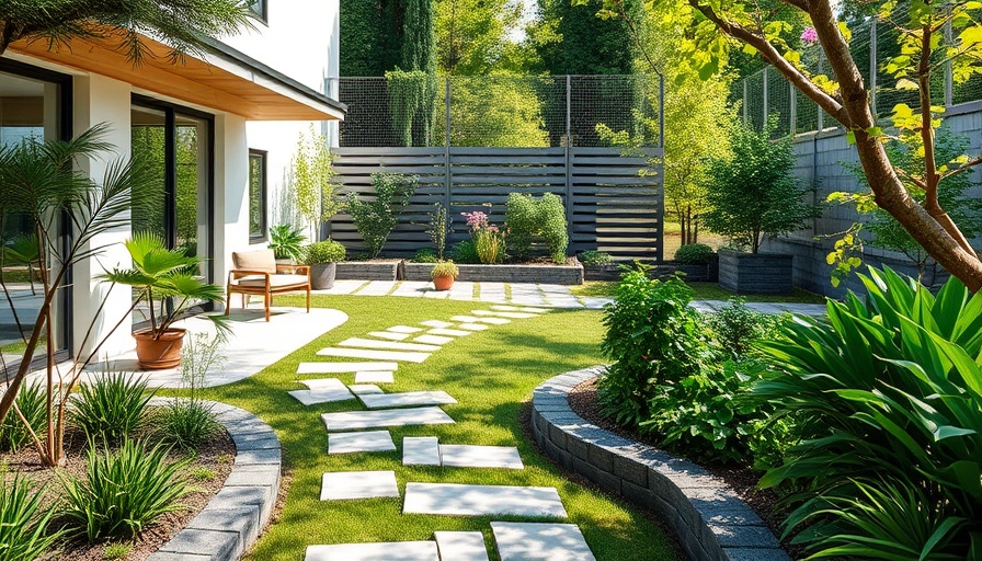 Modern backyard for real estate investment in California.