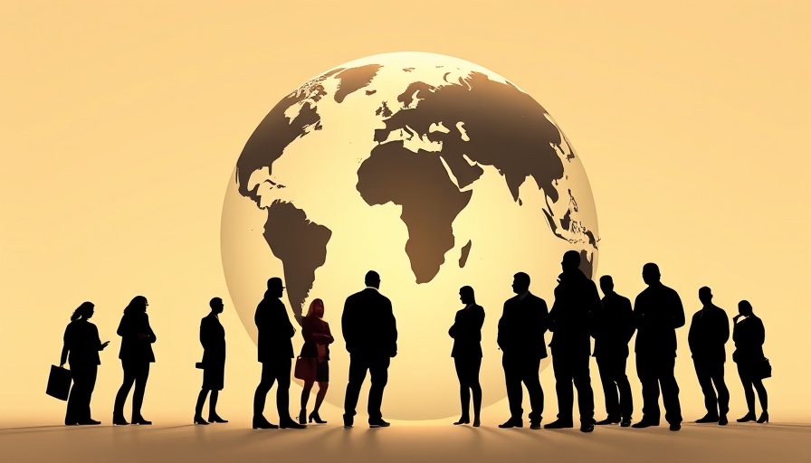 Silhouetted people around a globe symbolizing building a global business.