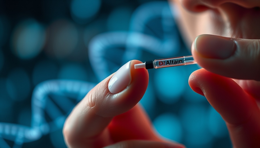 DNA testing swab close-up, digital DNA strand background