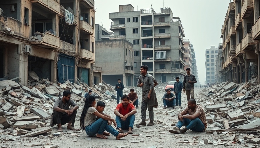 Residents amid destruction in Gaza highlighting humanitarian crisis.