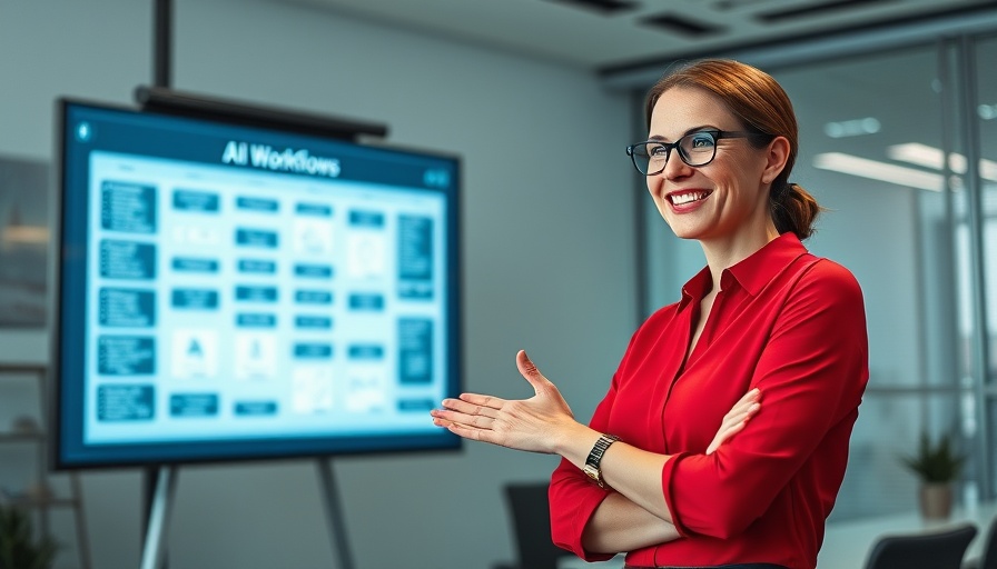 Professional explaining AI cards and their role in simplifying workflows.