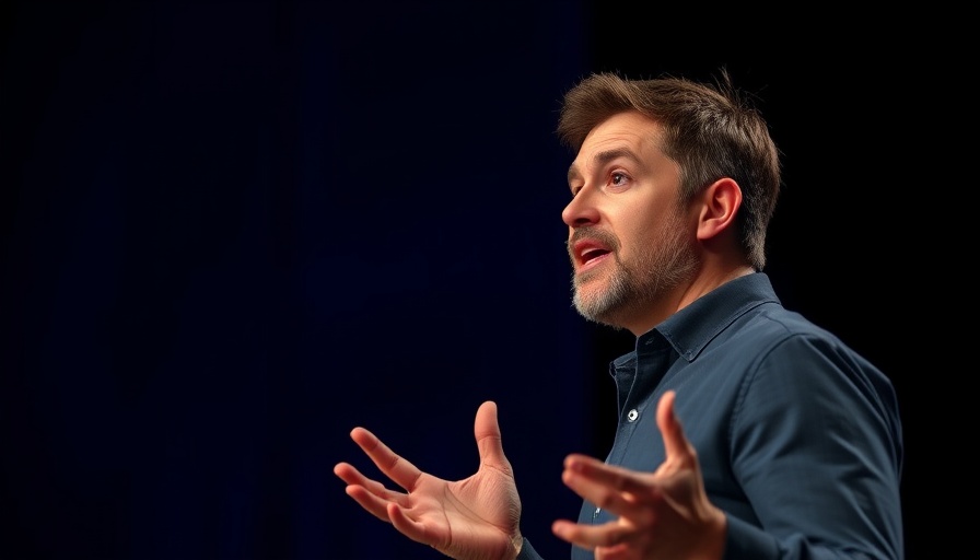 Speaker discussing AI and Human Connection at a TED Talk