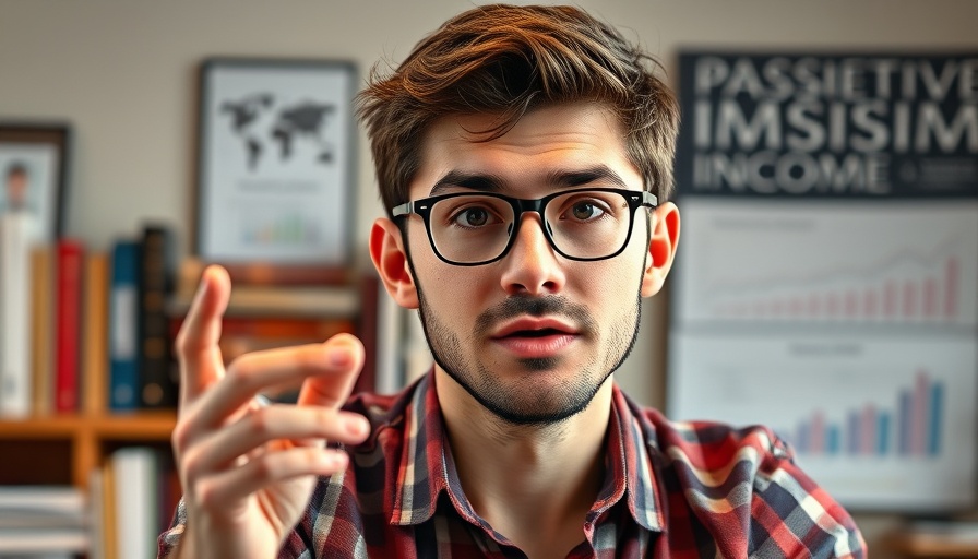 Man explaining passive and active income, office setting.